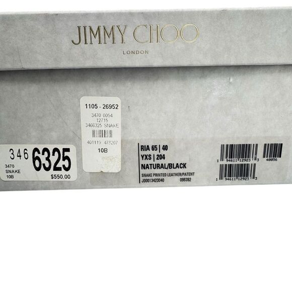 Jimmy Choo Ria Square-Toe Snakeskin-Embossed Leather Mules Size 10 - Picture 3 of 12